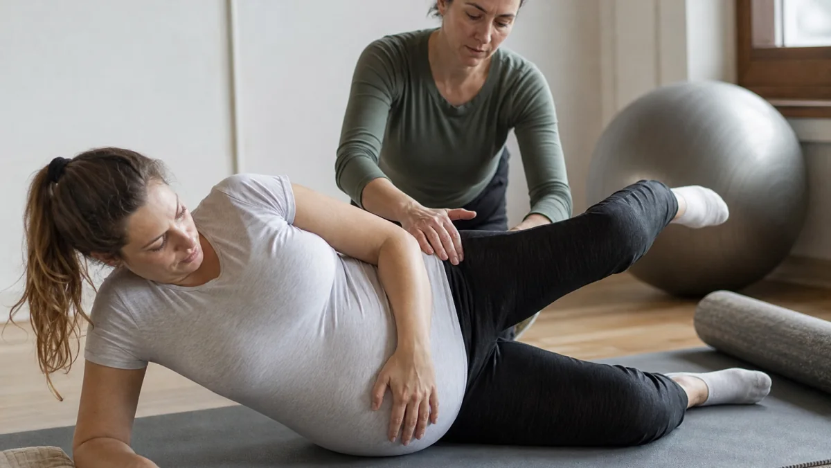 Pilates za trudnice uz instruktoru i vežbe na prostirci