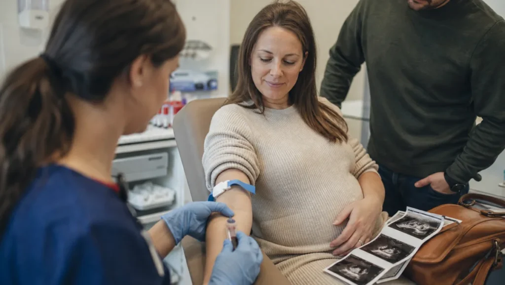 Uzimanje krvi trudnici za NIPT test u klinici